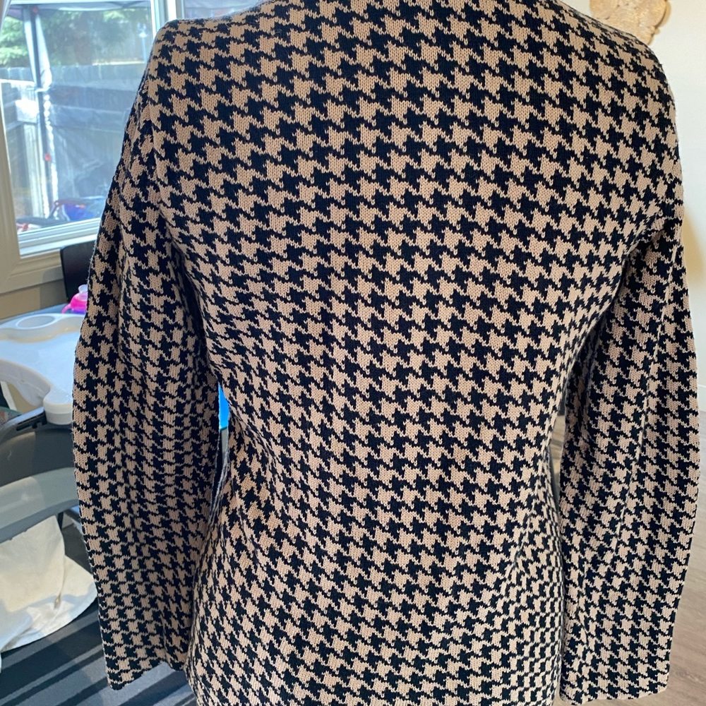 Chaps Size Medium Brown/Black Houndstooth Front Z… - image 5
